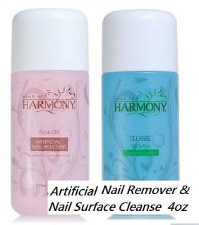 Harmony Soak Off Artificial Remover & Gelish Gel Cleanser 4oz new 