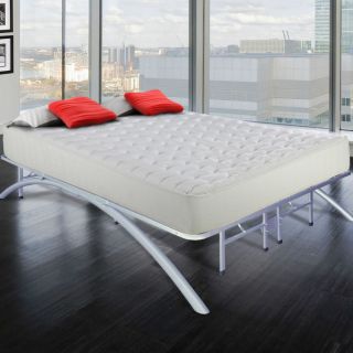 Modern Asian Style Zen Metal Platform Bed Frame with Arching Bow Legs