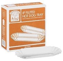 500 Hot Dog Paper Fluted Trays, Holders   Bakers and Chefs Food 