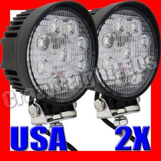 2x 27W Watt 12V 24V LED Work Light (FLOOD) Lamp ATV UTV Truck Trailier 