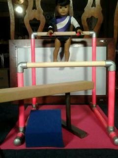 PINK Gymnastics Bars and Beam for American Girl Doll McKenna & other 