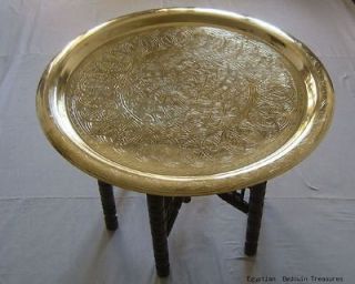 large hollywood regency moroccan 28 brass tray table from egypt