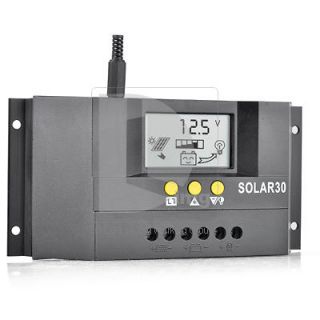30A 12V/24V intelligent PWM LCD Solar Panel Battery Charge Controller 