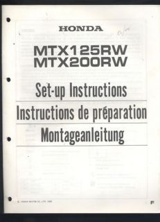   (1985) Set Up Manual MTX125RW,MTX20​0,MTX 125/200 RW,Trail Bike