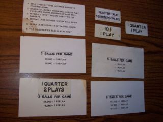 chicago coin top ten pinball machine score cards 1975  12 