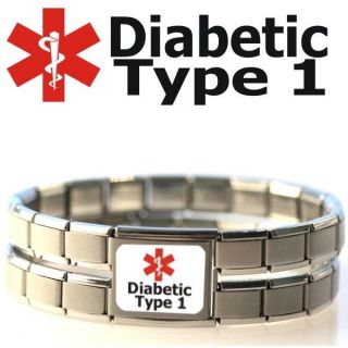 large style diabetic type 1 medical alert bracelet time left