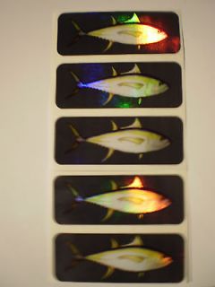 Irridescent Yellowfin Tuna Decals for Rod Building (5 Decals)