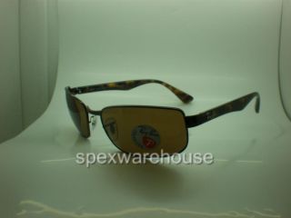 rayban rb 3478 014 57 brown polarised 63mm mens sunglasses