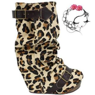 Irregular Choice Longer Lashes Womens Boots in Leopard Various Sizes 