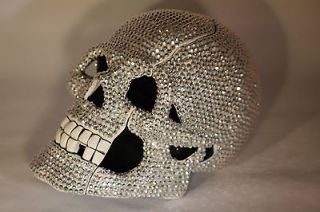 Rhinestone Skull Telephone with Bling in Silver Unique Design 162