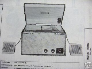decca dp 238 phonograph record player photofact 