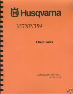 husqvarna 357xp g 359 g workshop manual w parts manual