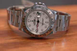 Rolex SS Explorer II 16570 White Dial GMT 1996 T serial Great 