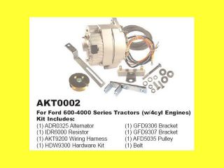 Ford 600 4000 Tractor Alternator Generator Conversion Kit