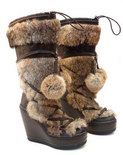 Ash Yeti 45678 Womens boots with wedge heel, with the fur, natural 