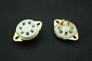 2pcs ceramic 7pin golden plated U7B tube socket for FU 25,6A6,1625,53 