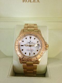 18k Gold Mens Rolex Yachtmaster 40mm   16628   Nice Condition