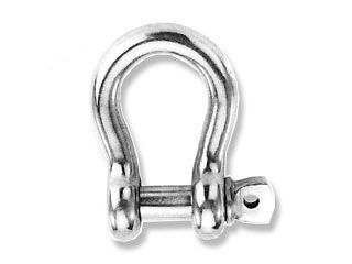 BOW SHACKLE  WITH EYE SCREW PIN  6 MM (1/4)   STAINLESS STEEL  ITEM 
