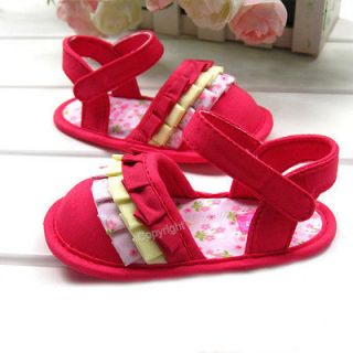 NEW Toddler baby girl Princess RED Dance Sandals Cloth shoes Size：US 