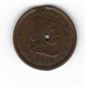 1863 our army miss liberty obv coin civil war token