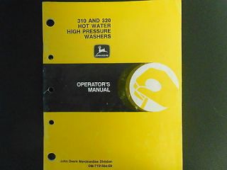 John Deere 310 & 320 Hot Water High Pressure Washers Operators Manual