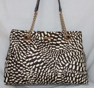   Lindenwood Safari Elena Tote Bag Retail $348 Brown Creme WKRU1546