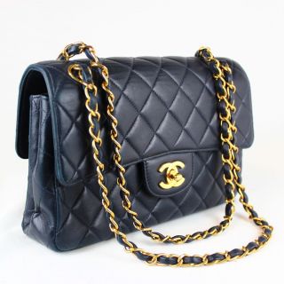 CHANEL Matelasse23 Quilted Double faces Lambskin Navy Blue Shoulder 
