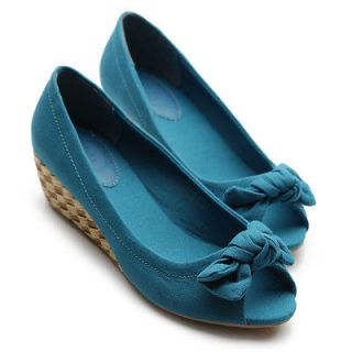 TURQUOISE US 6.5 Womens Shoes Ballet Flats Loafers Cute Bowed Comfort 