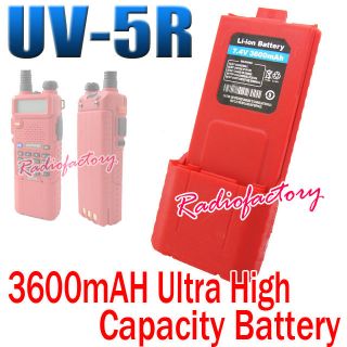 NEW High Capacity 7.4V 3600mAH For UV 5R Dual Band UHF/VHF Radio *RED 