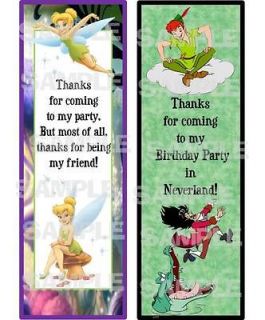 TINKERBELL HOOK PETER PAN NEVERLAND birthday party favor LAMINATED 