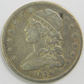 1834 capped bust quarter silver 25c vf 