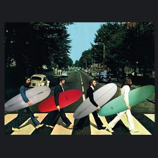 Stabilitees Funny The Beatles is surfing on Abbey Road Mens Ladies 