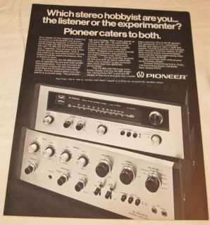 pioneer sa 900 tx 900 stereo amplifier tuner print ad