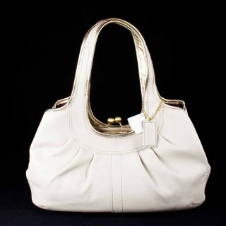 new coach ergo leather pltd satchel handbag purse 14379