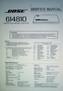 bose 614810 lifestyle music centre service manual bound from united