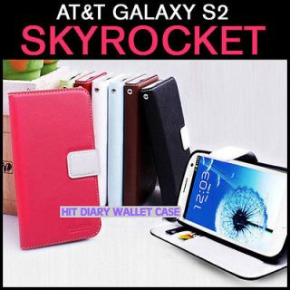 Samsung Galaxy S2 Skyrocket AT&T i727 Hit Leather Wallet Phone Case 7 