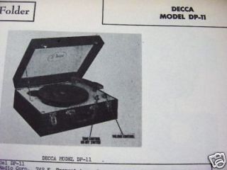 decca dp 11 phonograph photofact  5 00