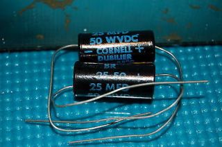 Newly listed 2) NOS 25UF 50V ELETROLYTIC CORNELL DUBLIER CAPACITORS
