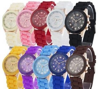 Soft Silicone Classic Gel Wrist Watch Quartz Lady Women Girls