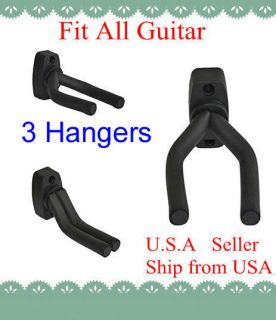 LOT of 3 Guitar Wall Hangers/Holder​s/Stands/Racks​/Hooks, fits 