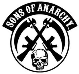 sons of anarchy soa skull guns biker patch time left