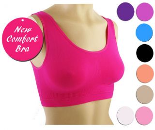 Ladies Fashion Colours Padded Pull Over Support and Comfort Bra *As 