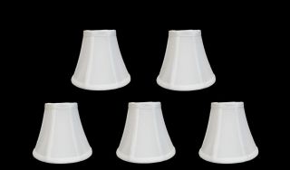 Chandelier Lamp Shades, Set of 5, Soft Bell 3x 6x 5 White , Clip on 