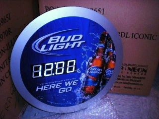 bud light neon beer clock sign  150