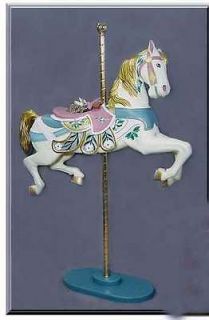 hand painted full size carousel horse jumper pastel time left