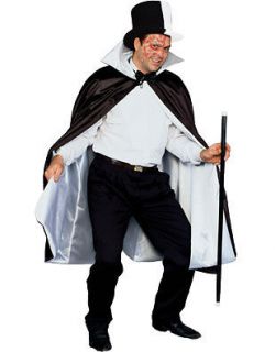 black and white reversible phantom formal costume cape