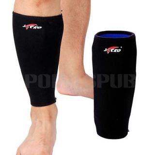 Black Blue Sports Calf Shin Leg Elastic Compression Brace Support Wrap