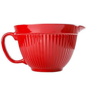NEW ZEAL KITCHEN RED MELAMINE MIXING BOWL JUG WITH SPOUT & HANDLE 2 