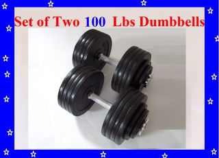 x100 LBS A Set Adjustable Cast Iron Dumbbells Total 200 lbs Dumbbell 