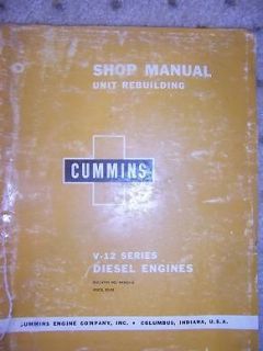 1962 cummins v 12 diesel engine unit rebuild manual q